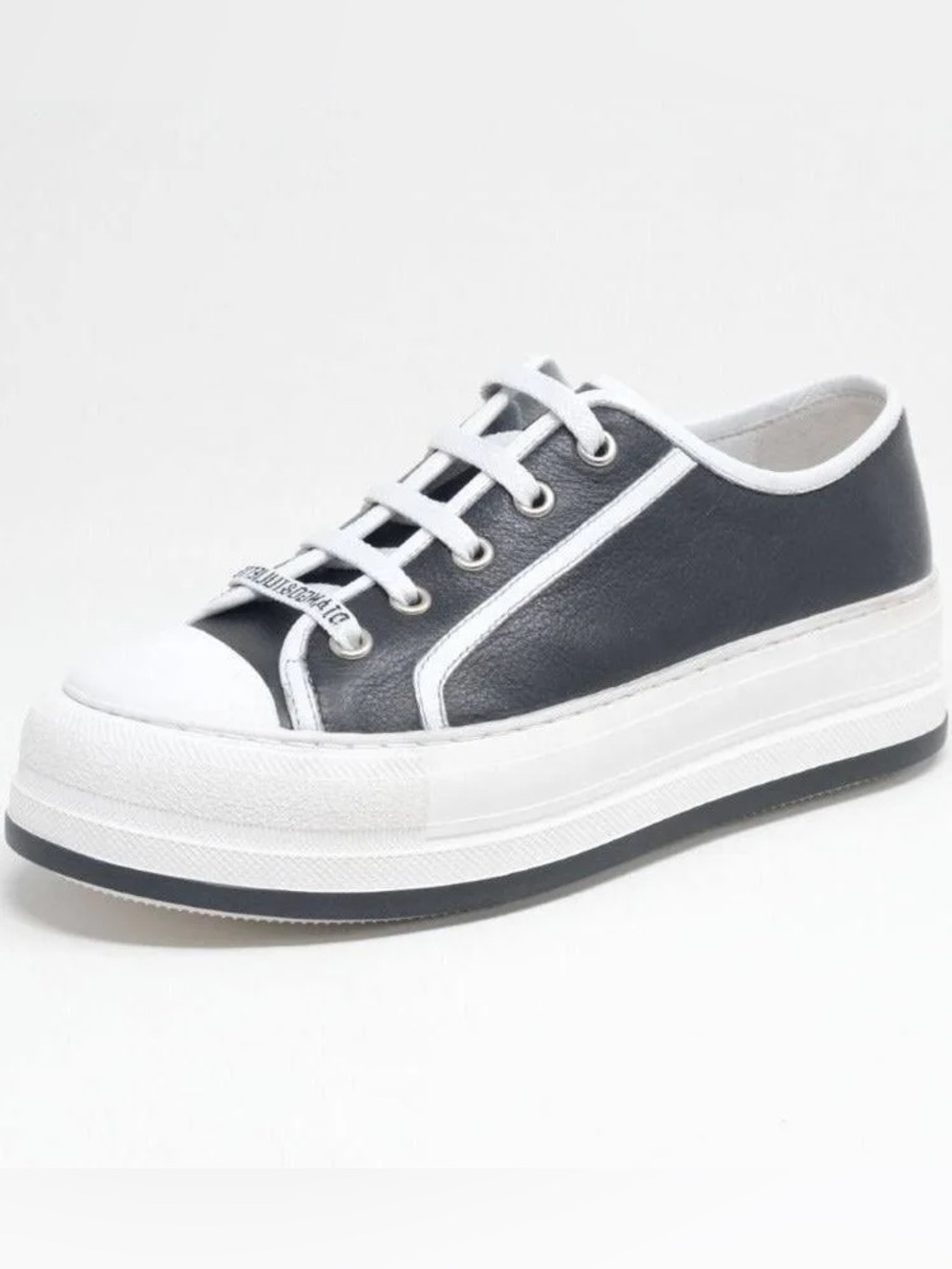 Django & Juliette GENO Black White soft Leather Sneakers EU 37 6/6.5 new sample